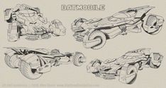 the concept art for batman's batmobile