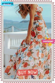 Floral Crop Tank Maxi Skirts Sets Summer Beach Printed Maxi Skirt, Pink Maxi Skirt For Beach Vacation, Floral Print Summer Vacation Skirt, Printed Summer Skirt For Day Out, Summer Day Out Printed Skirt, Summer Vacation Printed Skirt, Floral Print Skirt For Beach Vacation, Floral Print Skirt For Vacation And Beach Season, Floral Print Skirt For Vacation During Beach Season