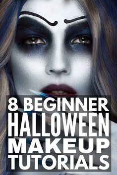 Face Paint Only Costume, Scary Beautiful Halloween Makeup, How To Apply Halloween Makeup, Halloween Makeup How To, Scary Female Halloween Makeup, Ghost Face Makeup Look, Best Halloween Makeup Ideas, Simple Zombie Makeup Diy, Diy Easy Halloween Makeup