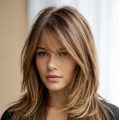 Collar Bone Length Hair With Layers Wavy, Brunette Hair With Highlights, Haircut And Color, Hair Color And Cut