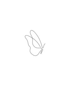 a single line drawing of a butterfly on a white background