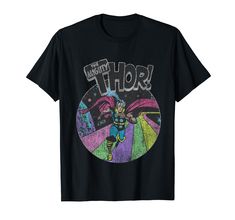 PRICES MAY VARY. Officially Licensed Marvel Apparel 19MARV01341A-002 Lightweight, Classic fit, Double-needle sleeve and bottom hem Retro Portrait, Marvel Clothes, The Mighty Thor, The Mighty, Marvel Avengers, Branded T Shirts, Thor, Avengers, Fashion Branding