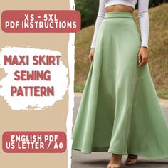 a woman wearing a skirt with the text's 5xl instructions for sewing