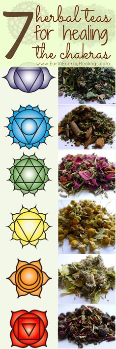 7 Herbal Chakra Healing Teas by Earth Energy Healings Chakra Tea, Healing Teas, The Seven Chakras, Healing Tea, Earth Energy, Seven Chakra, Reiki Symbols, Chakra System, Herbal Healing