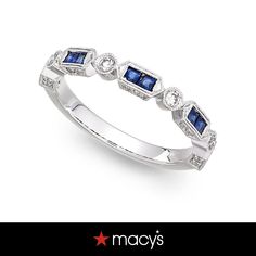 in stock White Gold Sapphire, 14k White Gold Ring, Square Cut, White Gold Rings, Round Cut Diamond, Gold Rings, Sapphire, Buy Online, White Gold