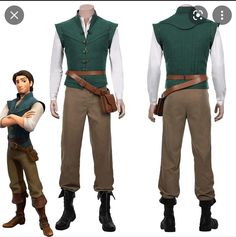 the prince and the frog cosplay costume for adult men with hat, vest and pants