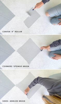 the instructions for how to paint a checkerboard floor