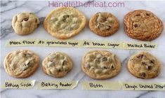 the types of cookies you will get with the type of sugar you use