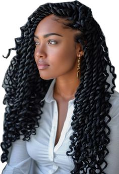 Loose Hair Crochet Styles, Crotchet Hairstyles Black Women Locs, Big Twist Braids Hairstyles, Black Women Braided Hairstyles, Curly Braid, Braided Buns, Crochet Box Braids, Faux Locs Hairstyles