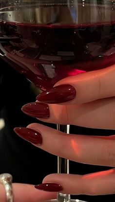 Dark Red Nails, Red Nail Polish, Red Nail, Minimalist Nails, Dream Nails, Classy Nails