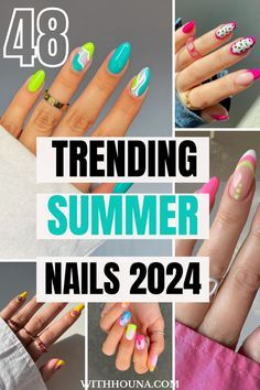 Nail Ideas Acrylic Summer 2024, Trending Summer Nails, Sun Nails, Cute Summer Nail Designs, Trending Nails, Nagellack Trends, Fall Ootd, Nail Color Trends, Summer Nail Art