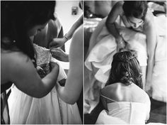 the bride is getting ready for her wedding