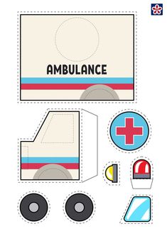 an ambulance cutout with the words ambulance on it