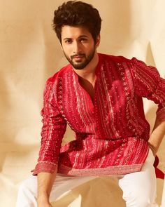 Red Kurta For Men, Rohit Suresh Saraf, Gents Suit Design, Pajama Men