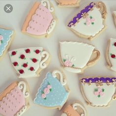 cookies decorated like teacups and cups on top of each other