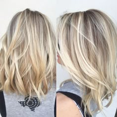 Blonde with rooty look Blonde Gray Coverage, Honey Blonde Hair With Highlights And Lowlights, Dimensional Blonde With Lowlights, Summer Blonde Highlights, Blonde Hair Care, Dimensional Blonde, Shoulder Length Hair Cuts