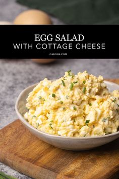 egg salad with cottage cheese in a bowl