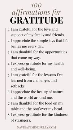 affirmations for gratitude Attitude Of Gratitude Quotes, Gratitude Daily, Mindfulness Journal Prompts, Gratitude Journal Prompts, Chakra Affirmations, Healing Affirmations, Attract Abundance, Express Gratitude