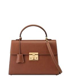 V2ZTB Gucci Padlock Leather Top-Handle Satchel Bag, Cuir Chanel Bag Outfit, Gucci Satchel, Gucci Padlock, Beautiful Wardrobe, Brown Satchel, Gucci Purses, Bag Designs, Big Thing, Leather Satchel Bag