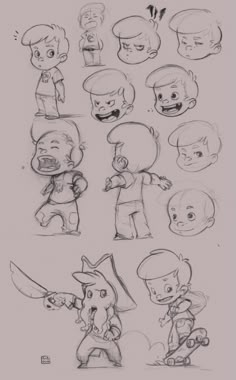 some cartoon character poses and expressions