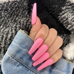 Acrylic Matte Nails, Pink Dip Nails, Long Pink Nails, Purple Chrome Nails, Almond Nails Pink, Pink Dip, Gel Press On Nails, Pink Gel Nails, Dip Nails