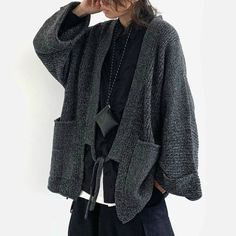 Japanese Knit Kapital Noragi Kimono Sweater Loose Cardigan Vintage Style Kimono Jacket - Etsy Casual Cotton Winter Kimono, Casual Winter Cotton Kimono, Oversized Knit Casual Cardigan, Gray Oversized Open Front Cardigan, Casual Knit Wrap Cardigan, Casual Gray One-size Cardigan, Oversized Wrap Sweater Casual Style, Oversized Wrap Sweater, Casual Style, Casual Oversized Wrap Sweater