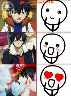 four different anime faces with hearts on them and the caption that says, i love you