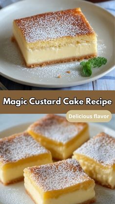 Magic Custard Cake Recipe – This easy and mesmerizing dessert is perfect for any occasion! With just a few simple ingredients, you can create a show-stopping cake that separates into three irresistible layers: a dense base, a creamy custard center, and a light sponge top. Ideal for brunches, tea parties, or as an indulgent after-dinner treat, this Magic Custard Cake recipe is a must-try. Learn tips for perfect layers, delicious flavor variations like chocolate or citrus, and answers to FAQs about making this foolproof dessert. Create magic in your kitchen today! Vanilla Magic Custard Cake Recipe, Three Ingredient Cake, Magic Custard Cake Recipe, Magic Custard Cake, Custard Cake Recipes, Banana Waffles, Custard Recipe, Custard Cake, Icebox Cake