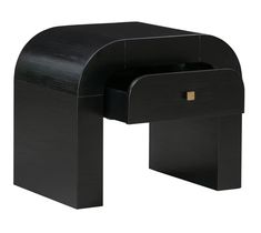 the side table is made from black wood