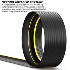 an image of a black and yellow tire with the text strong anti - slip texture