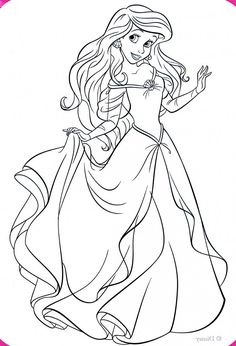 disney princess coloring pages for kids to print out and color on the page with her hair in