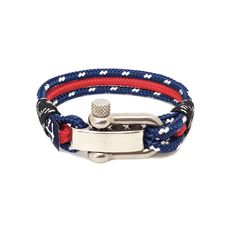 Adorn your wrist by wearing this Adjustable Shackle Red and Blue Nautical Bracelet! Like other pieces of jewelry, bracelets are easy tools that can wear as conversation starters or a piece of artwork they can enjoy looking at all day long. This handmade bracelet gives elegance to your wrist and upgrade the looks of your boat. This bracelet is the perfect signature piece to turn an outfit around. It makes you look good in whatever kind of outfit you wear. It's made of the highest quality, nautica Handmade String Bracelets, Sailor Bracelet, Sailing Rope, Marine Rope, Nautical Bracelet, Surfer Bracelets, Rope Jewelry, Nautical Rope, Sea Lover