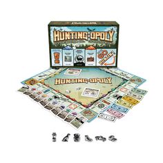 Outset Media Hunting-Opoly Board Game Plastic Storage Trays, Whitetail Hunting, Eating Too Much, Duck Calls, Big Sky Country, Hunting Season, Long Haul, Tree Stand, Big Sky