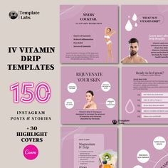 Therapy Templates, Therapy Marketing, Infusion Therapy, Iv Hydration, Iv Infusion, Iv Drip, Iv Therapy, Story Templates, Marketing Template