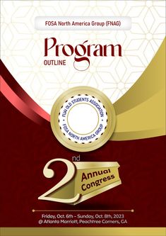 the program flyer is designed to be used as an advertisement for two annual congresss