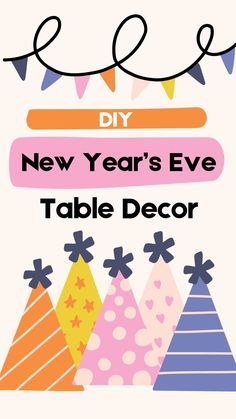 the new year's eve table decor is displayed in front of a white background