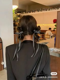 Hair Arrange, Ribbon Hairstyle, Hair Stylies, Penteado Cabelo Curto, Korean Hairstyle, Hair Dos, Trendy Hairstyles