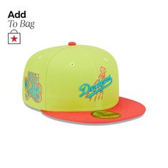 in stock Dodgers Hat, Dodger Hats, 59fifty Hats, Mens Green, Los Angeles Dodgers, Green Design, Fitted Hat, Fitted Hats, Highlighter