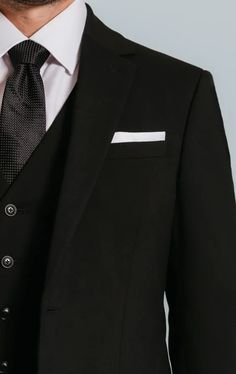 You can't beat the classics. Our signature Black Suit will transform the way you think of formal wear. Cut from mid-weight, supple black fabric and fully lined for extra structure, this design comes in our regular fit allowing for a little extra room across the shoulders and chest. The black hue will pair well with any colour shirt, tie or pocket square you have in your wardrobe. Black Suit Jacket, Classic White Shirt, Shirt Tie, Black Suit, Single Breasted Jacket, 3 Piece Suits, Extra Room, Black Suits, Formal Occasion