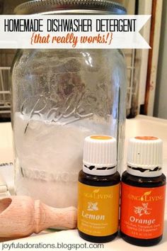 No chemicals!!!! Joyful Adorations: Detox Your Home - DIY Dishwasher Detergent #oilyfamilies Diy Dishwasher Detergent, Detox Your Home, Cleaner Recipes, Living Essentials Oils, Young Living Oils