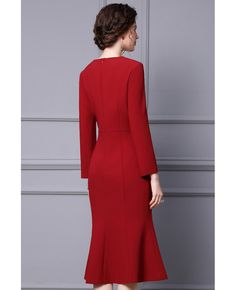 Get 10% off now! Buy elegant burgundy knee length fishtail party dress with long sleeves at cheap price online. Free stable shipping and pro custom service since 2009. Elegant Evening Midi-length Mermaid Dress, Elegant Midi Length Mermaid Evening Dress, Elegant Evening Midi Mermaid Dress, Formal Fitted Mermaid Midi Dress, Red Long Sleeve Mermaid Dress For Evening, Formal Fishtail Bodycon Dress, Red Long Sleeve Mermaid Dress For Wedding, Elegant Red Mermaid Fishtail Dress, Fitted Long Sleeve Bodycon Dress For Banquet