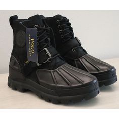 Polo Ralph Lauren Men Sz 8d Black Oslo High Waterproof Leather-Suede Boots Nwt Msrp $188 Polo Boots, Polo Ralph Lauren Shoes, Working Shoes, Ralph Lauren Boots, Ranger Boot, Lug Boots, Mens Leather Boots, Suede Leather Boots, Lauren Brown