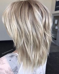 Two-Layer Razored Blonde Hairstyle Medium Shag Haircuts For Gray Hair, 50 Best Medium Length Hairstyles 2021, Modern Layers Medium Hair, Mid Length Hairstyles Blonde, Shoulder Length Layered Shag Hairstyles, Blonde Lob With Layers, Choppy Shag Hairstyles Medium Straight, Razored Bob Haircut Choppy Layers Medium, Medium Length Haircut Ideas With Layers