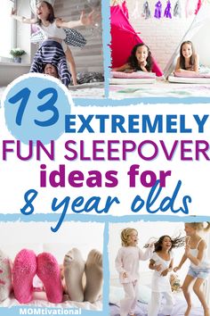 sleepover ideas for kids things to do - Fun sleepover ideas for 8 year olds Kids Sleepover Activities, Slumber Party Crafts, Girls Sleepover Party, Kids Sleepover, Girls Slumber Party