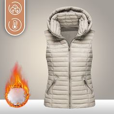 Season:Autumn / Fall,Winter; Fabric:Nylon; Sleeve Length:Sleeveless; Gender:Women's; Activity:Hunting,Fishing,Traveling,Winter Sports,Camping / Hiking / Caving; Clothing Type:Outerwear; Zipper Type:Full Length Visible Zipper; Function:Windproof,Lightweight,Thermal Warm; Pattern:Solid Color; Design:Pocket; Sports Clothing Sub Category:Hiking Vest,Quilted Puffer Vest; Listing Date:09/26/2023; Bust:; Height:; Length:; Weight (kg): Down Vest Women's, Keep Me Warm Vest, Puffef Vest, Fitted Outdoor Vest Outerwear, Functional Solid Winter Vest, Winter Functional Solid Vest, Functional Solid Color Winter Vest, Fitted Sleeveless Functional Outerwear, Fitted Nylon Outdoor Vest