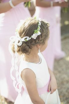 Flower Girl Updo, Flower Girl Wedding Hair, Girls Updo, Flower Crown Hairstyle, Flower Girl Crown, Multicultural Wedding, Flower Girl Hairstyles