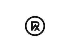 the letter r is inscribed in a circle with an arrow on it's side