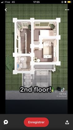 an app showing the floor plan for a house with two floors, and one bedroom