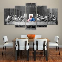 Framed Modern The Last Supper Wall Art For Dinning Room Wall-Stunning Canvas Prints Art For Dinning Room, Last Supper Painting, The Last Supper Painting, Religious Artwork, Statement Decor, Room Wall Painting, The Last Supper, Religious Wall Decor, Last Supper