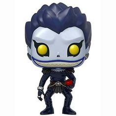 a pop vinyl figure with yellow eyes and an evil look on it's face